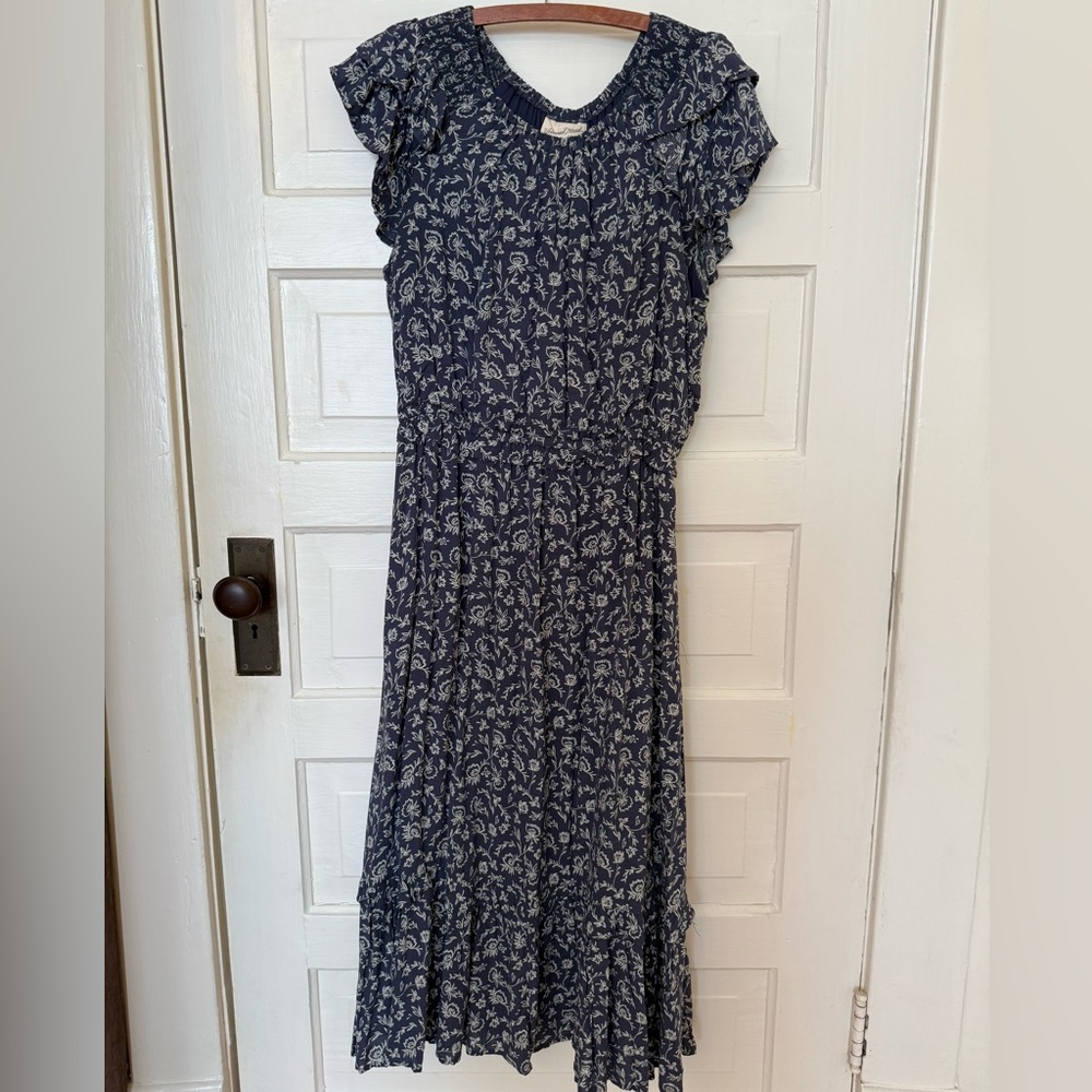 Universal Thread Navy and White Floral Prairie Dress